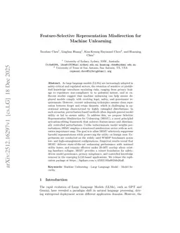 Feature-Selective Representation Misdirection for Machine Unlearning