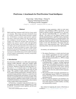 PixelArena: A benchmark for Pixel-Precision Visual Intelligence