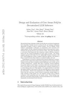 Design and Evaluation of Cost-Aware PoQ for Decentralized LLM Inference