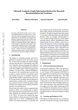 Microsoft Academic Graph Information Retrieval for Research Recommendation and Assistance