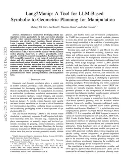 Lang2Manip: A Tool for LLM-Based Symbolic-to-Geometric Planning for Manipulation