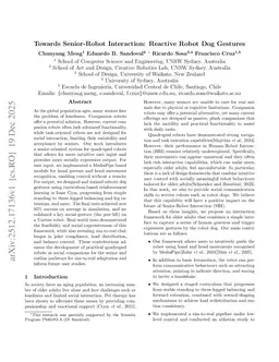 Towards Senior-Robot Interaction: Reactive Robot Dog Gestures