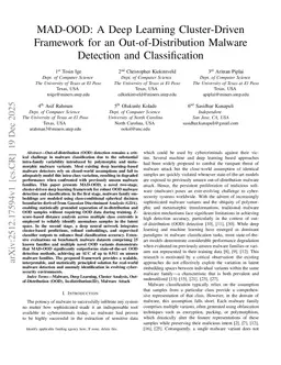 MAD-OOD: A Deep Learning Cluster-Driven Framework for an Out-of-Distribution Malware Detection and Classification