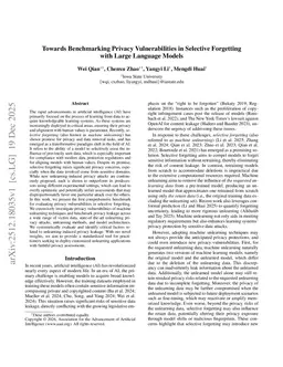 Towards Benchmarking Privacy Vulnerabilities in Selective Forgetting with Large Language Models