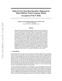 Delta-LLaVA: Base-then-Specialize Alignment for Token-Efficient Vision-Language Models