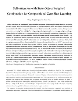 Self-Attention with State-Object Weighted Combination for Compositional Zero Shot Learning