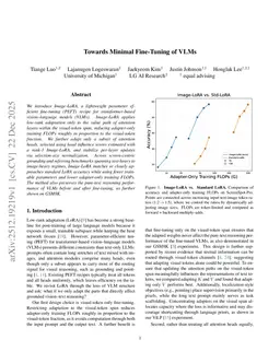 Towards Minimal Fine-Tuning of VLMs