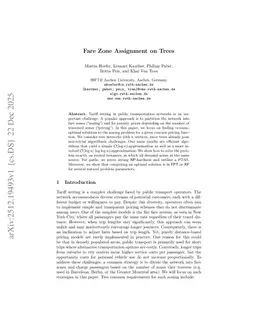 Fare Zone Assignment on Trees
