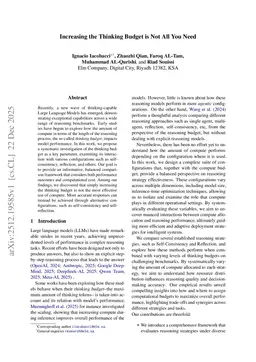 Increasing the Thinking Budget is Not All You Need