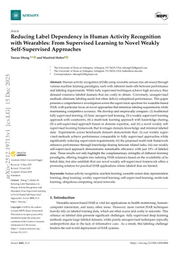 Reducing Label Dependency in Human Activity Recognition with Wearables: From Supervised Learning to Novel Weakly Self-Supervised Approaches