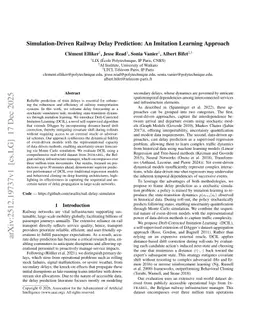 Simulation-Driven Railway Delay Prediction: An Imitation Learning Approach