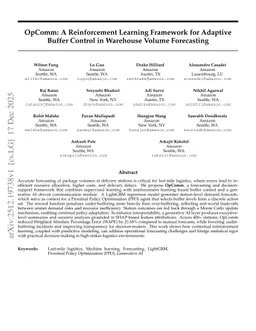 OpComm: A Reinforcement Learning Framework for Adaptive Buffer Control in Warehouse Volume Forecasting
