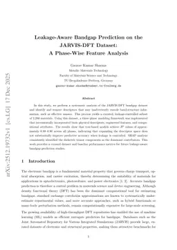 Leakage-Aware Bandgap Prediction on the JARVIS-DFT Dataset: A Phase-Wise Feature Analysis