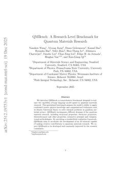 QMBench: A Research Level Benchmark for Quantum Materials Research