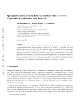 Quasiprobabilistic Density Ratio Estimation with a Reverse Engineered Classification Loss Function