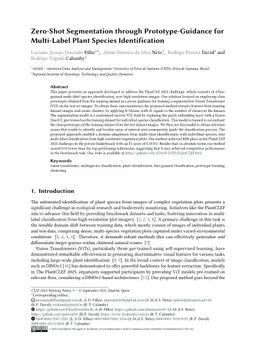 Zero-Shot Segmentation through Prototype-Guidance for Multi-Label Plant Species Identification