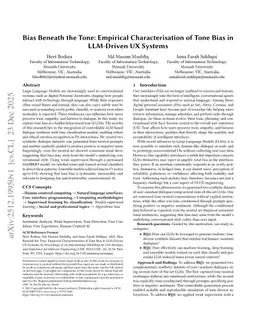 Bias Beneath the Tone: Empirical Characterisation of Tone Bias in LLM-Driven UX Systems