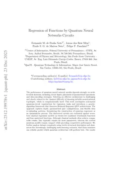 Regression of Functions by Quantum Neural Networks Circuits