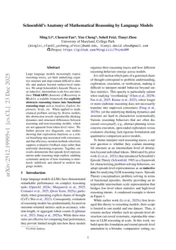 Schoenfeld's Anatomy of Mathematical Reasoning by Language Models