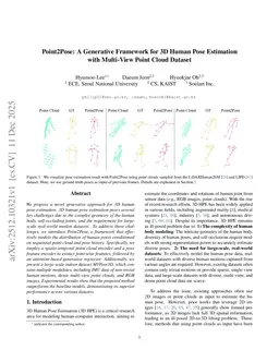 Point2Pose: A Generative Framework for 3D Human Pose Estimation with Multi-View Point Cloud Dataset