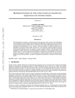 Representation of the structure of graphs by sequences of instructions