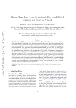 Robust Shape from Focus via Multiscale Directional Dilated Laplacian and Recurrent Network