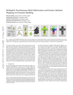 DeMapGS: Simultaneous Mesh Deformation and Surface Attribute Mapping via Gaussian Splatting