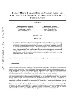 Robust Multi-Disease Retinal Classification via Xception-Based Transfer Learning and W-Net Vessel Segmentation