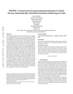 PACIFIC: a framework for generating benchmarks to check Precise Automatically Checked Instruction Following In Code