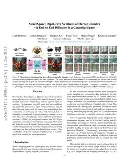 StereoSpace: Depth-Free Synthesis of Stereo Geometry via End-to-End Diffusion in a Canonical Space