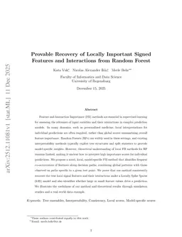 Provable Recovery of Locally Important Signed Features and Interactions from Random Forest