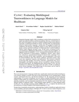 CLINIC: Evaluating Multilingual Trustworthiness in Language Models for Healthcare