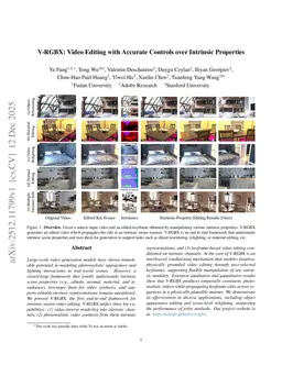 V-RGBX: Video Editing with Accurate Controls over Intrinsic Properties