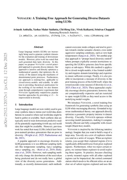 VOYAGER: A Training Free Approach for Generating Diverse Datasets using LLMs