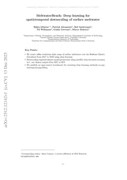 MeltwaterBench: Deep learning for spatiotemporal downscaling of surface meltwater