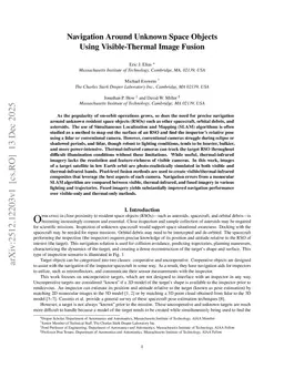 Navigation Around Unknown Space Objects Using Visible-Thermal Image Fusion
