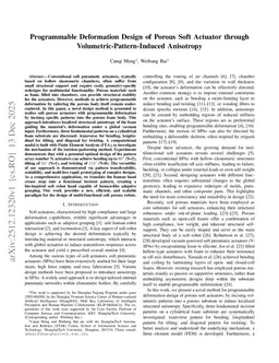 Programmable Deformation Design of Porous Soft Actuator through Volumetric-Pattern-Induced Anisotropy