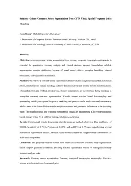 Anatomy Guided Coronary Artery Segmentation from CCTA Using Spatial Frequency Joint Modeling