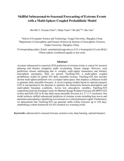 Skillful Subseasonal-to-Seasonal Forecasting of Extreme Events with a Multi-Sphere Coupled Probabilistic Model