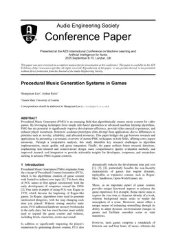 Procedural Music Generation Systems in Games
