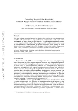 Evaluating Singular Value Thresholds for DNN Weight Matrices based on Random Matrix Theory