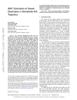 WAY: Estimation of Vessel Destination in Worldwide AIS Trajectory