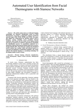 Automated User Identification from Facial Thermograms with Siamese Networks