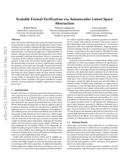 Scalable Formal Verification via Autoencoder Latent Space Abstraction