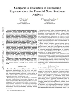 Comparative Evaluation of Embedding Representations for Financial News Sentiment Analysis