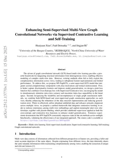 Enhancing Semi-Supervised Multi-View Graph Convolutional Networks via Supervised Contrastive Learning and Self-Training