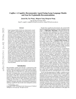 CogRec: A Cognitive Recommender Agent Fusing Large Language Models and Soar for Explainable Recommendation