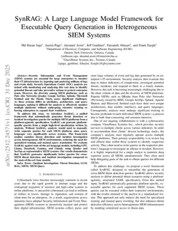 SynRAG: A Large Language Model Framework for Executable Query Generation in Heterogeneous SIEM System