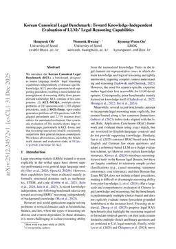 Korean Canonical Legal Benchmark: Toward Knowledge-Independent Evaluation of LLMs' Legal Reasoning Capabilities