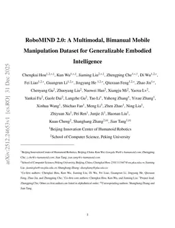 RoboMIND 2.0: A Multimodal, Bimanual Mobile Manipulation Dataset for Generalizable Embodied Intelligence